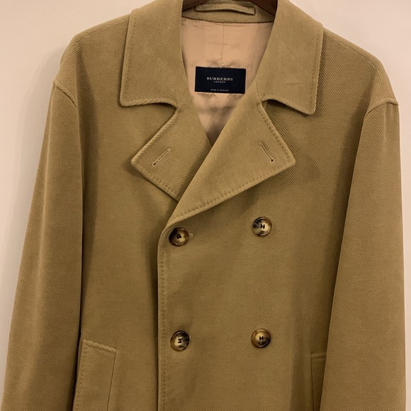 Burberry Men’s Double Breasted Pea Coat, Tan XL - Picture 4 of 11